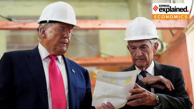 US President Donald Trump and Federal Reserve Chairman Jerome Powell in Washington earlier this year. AP Photo