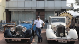 Shrivardhan Kanoria, President, EIMG with his car during the event at Club De Golf, New Town Kolkata on Sunday December 07.12.25. (Express photo by Partha Paul)