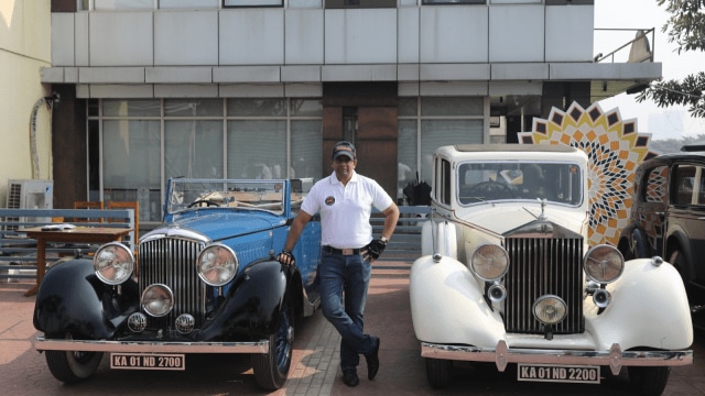 Shrivardhan Kanoria, President, EIMG with his car during the event at Club De Golf, New Town Kolkata on Sunday December 07.12.25. (Express photo by Partha Paul)