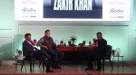 Comedian Zakir Khan in conversation with Anant Goenka and Devendra Pandey (Express photo by Amit Chakravarty)
