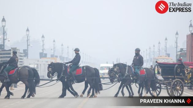 Contingents practised synchronized marching and ceremonial movements during the parade rehearsal session