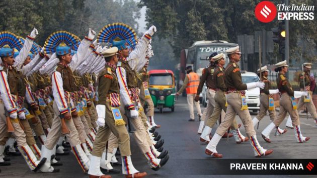 Personnel maintained precise formations as officers supervised the rehearsal process from designated points along the route