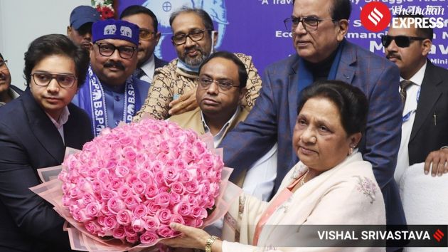Mayawati was greeted by party workers and senior BSP leaders during celebrations of her 70th birthday