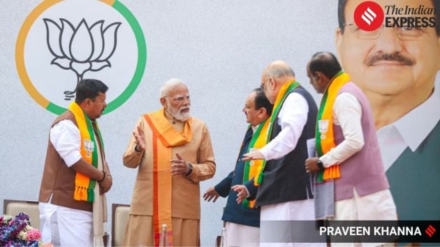 Home Minister Amit Shah was among the senior leaders present as Nitin Nabin assumed his new role