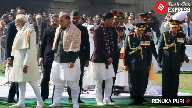 Union Defence Minister Rajnath Singh and several other Union Ministers offered tributes at the Raj Ghat memorial to mark Mahatma Gandhi’s death anniversary