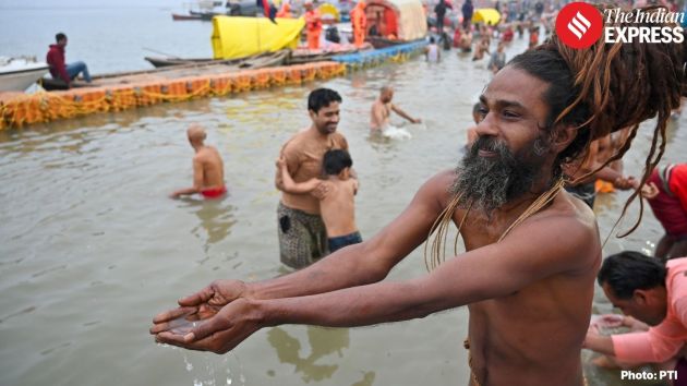 Pilgrims offer prayers along the banks of the Ganga at Sangam as Magh Mela formally begins