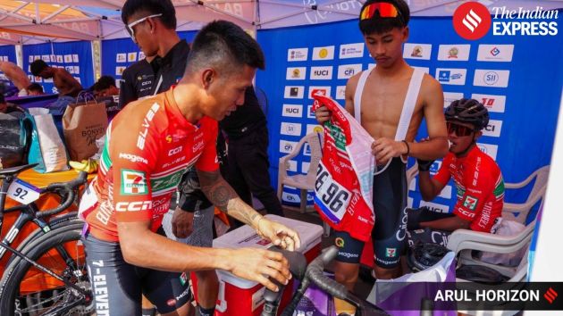 Among Indian cyclists, Asian Championship medallist Harshveer Singh impressed with his speed and composure, emerging as the leading Indian rider