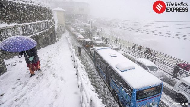 The Shimla administration issued an advisory urging people to avoid driving until weather conditions improved, as heavy snowfall and strong winds were reported