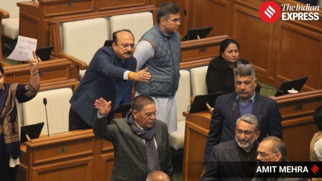 Speaker Vijender Gupta urged BJP MLAs to return to their seats as protests continued in the House