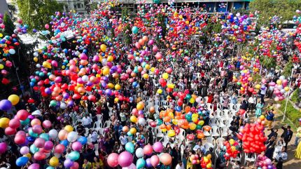 New Year being celebrated in Ahmedabad. (ANI Photo)