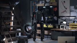 Standing 80 cm tall, Q1 is designed as a portable platform for embodied AI research. (Image: YouTube)