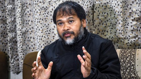 Akhil Gogoi addresses media