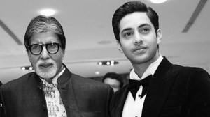 Agastya Nanda with his grandfather Amitabh Bachchan at an event