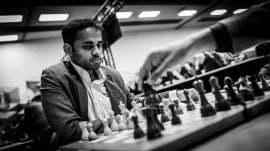 Indian GM Arjun Erigaisi in action during Tata Steel Masters at Wijk aan Zee. (PHOTO: Lennart Ootes)