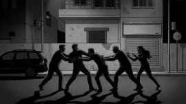 A video of the assault was widely shared on social media, showing the man’s son being punched, slapped, kicked, and stripped of his pants by the four men.