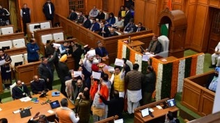 Ruckus in Delhi Assembly continues, Guru Tegh Bahadur. Delhi Assembly, Delhi Assembly session, Winter Session extended by a day, delhi news, India news, Indian express, current affairs