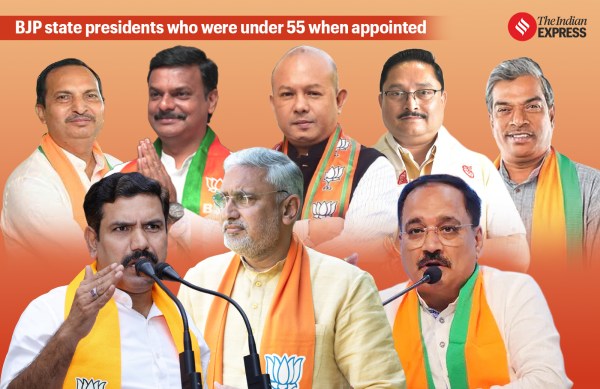 (Top row, left to right) Anil Kumar Tiwari, PVN Madhav, Kaling Moyong, Dilip Saikia, Damodar Gajanan Naik(Bottom row, left to right) Vijayendra Yediyurappa, Jagdishbhai Vishvakarma, Virendra Sachdeva 
