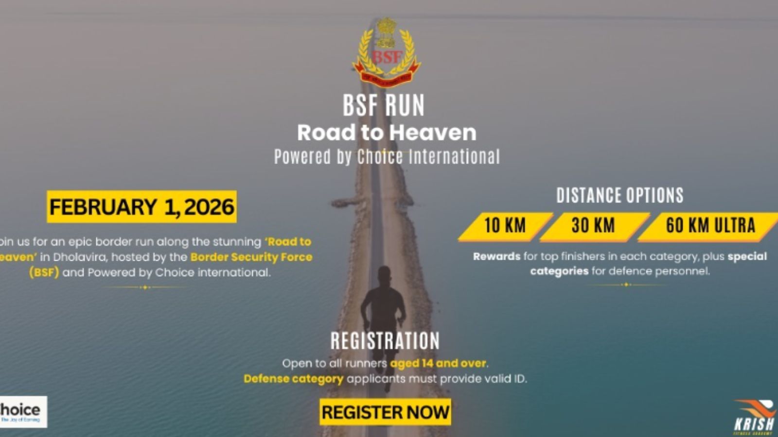 BSF's 'Road to Heaven' Marathon in Gujarat's Rann of Kutch Celebrates 60 Years of Service
