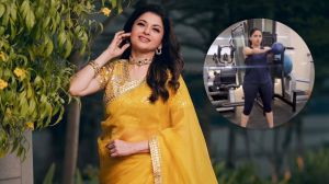 Bhagyashree aces kettlebell exercise