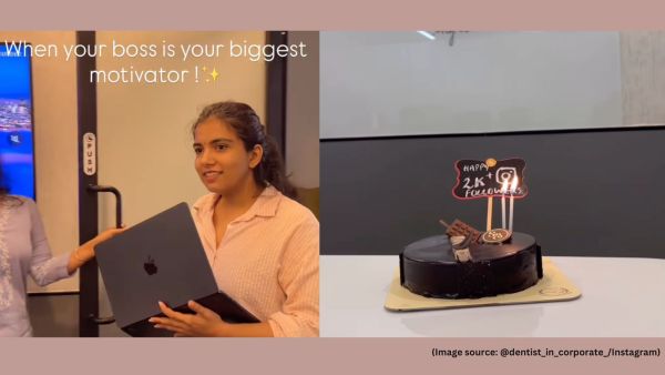 The handwritten message on the whiteboard reads, “Happy 2K followers. Congratulations Aishu.”