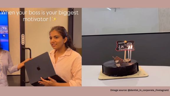 The handwritten message on the whiteboard reads, “Happy 2K followers. Congratulations Aishu.”