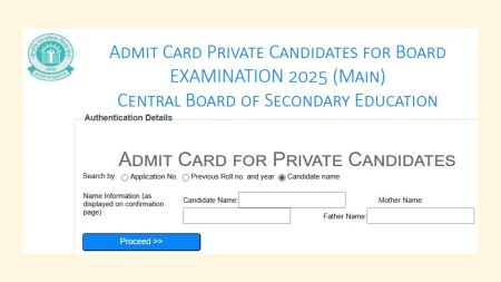 CBSE Private Candidate Admit Card 2026 Download Link