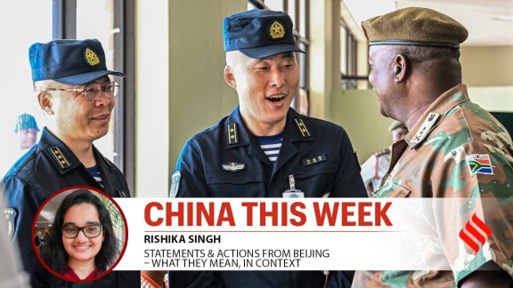 Chinese and South African military officials in South Africa.