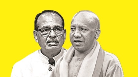 Union Minister Shivraj Singh Chouhan and UP Chief Minister Yogi Adityanath