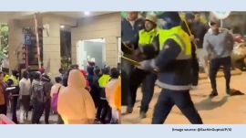 The clash reportedly continued for over 15 minutes near the main gate of the society