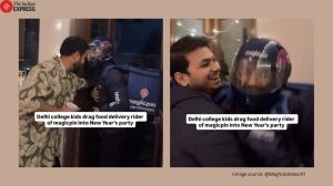 Food delivery rider new year party in Delhi