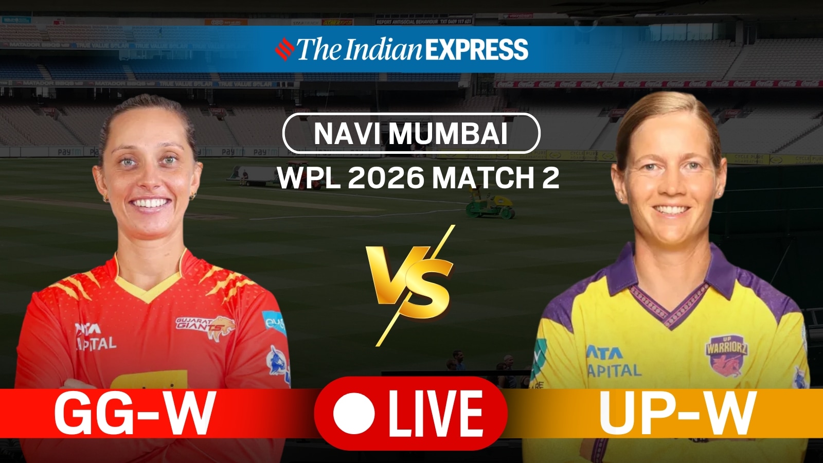 GG vs UPW LIVE Cricket Score, WPL 2026: Ashleigh Gardner departs for 65, Gujarat Giants 194/4 vs UP Warriorz in Mumbai