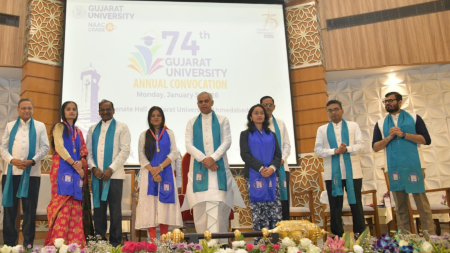 Gujarat University Convocation stage