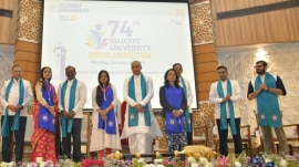 Gujarat University Convocation stage