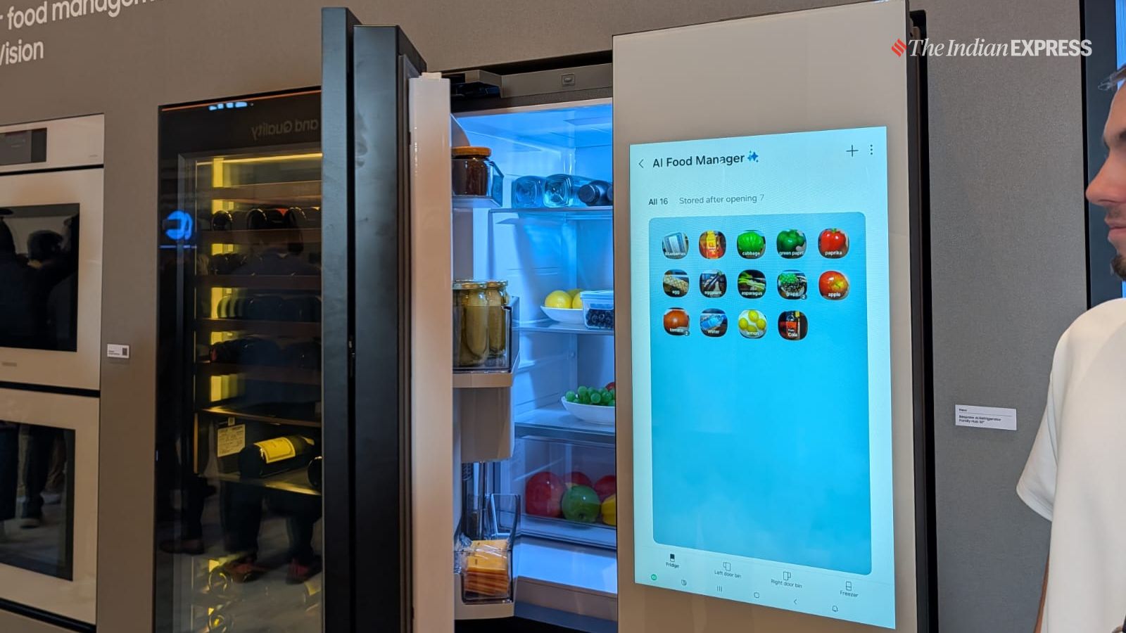 Samsung introduced an AI-infused refrigerator at the event. (Image credit: Anuj Bhatia/Indian Express)