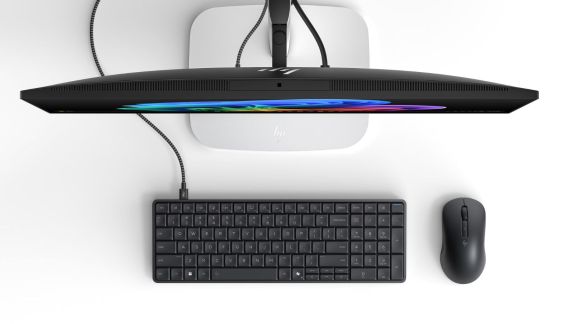 Both the HP EliteBoard G1a Next Gen AI PC and the HP Series 7 Pro 4K Monitor are expected to be available on HP’s website in March, with pricing details to be announced closer to launch. (Image: HP)