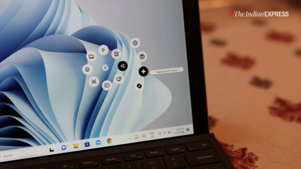 The Action Ring is basically a customisable virtual pop-up menu with eight nodes. (Image credit: Anuj Bhatia/Indian Express)