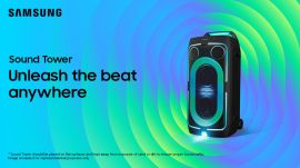 Aside from the sound, Samsung also brought a new visual component with the integration of Party Lights+, which features a robust lighting system that comes with a variety of lighting moods and patterns that are operated through the Samsung Sound Tower app. (Image: Samsung)