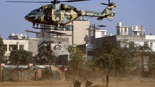Indian Army Helicopter in action. (PTI Photo) 