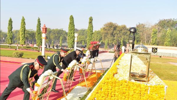 General Anil Chauhan, CDS, General Upendra Dwivedi, #COAS, Air Vice Marshal M Bandhopadhyay & Commodore P Verma, bow down in the honour of these courageous and selfless soldiers. (Source: X/@adgpi)