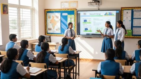 Indian students school classroom