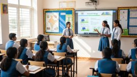Indian students school classroom