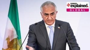 Reza Pahlavi, the son of Iran's toppled Shah Mohammad Reza Pahlavi, speaks during a news conference, June 23, 2025 in Paris.