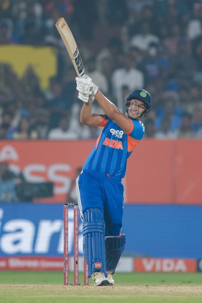 India's Shivam Dube during the 4th T20I vs New Zealand. (CREIMAS for BCCI)