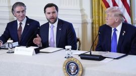 US Vice President JD Vance with President Donald Trump. (Credit: AP Photo)