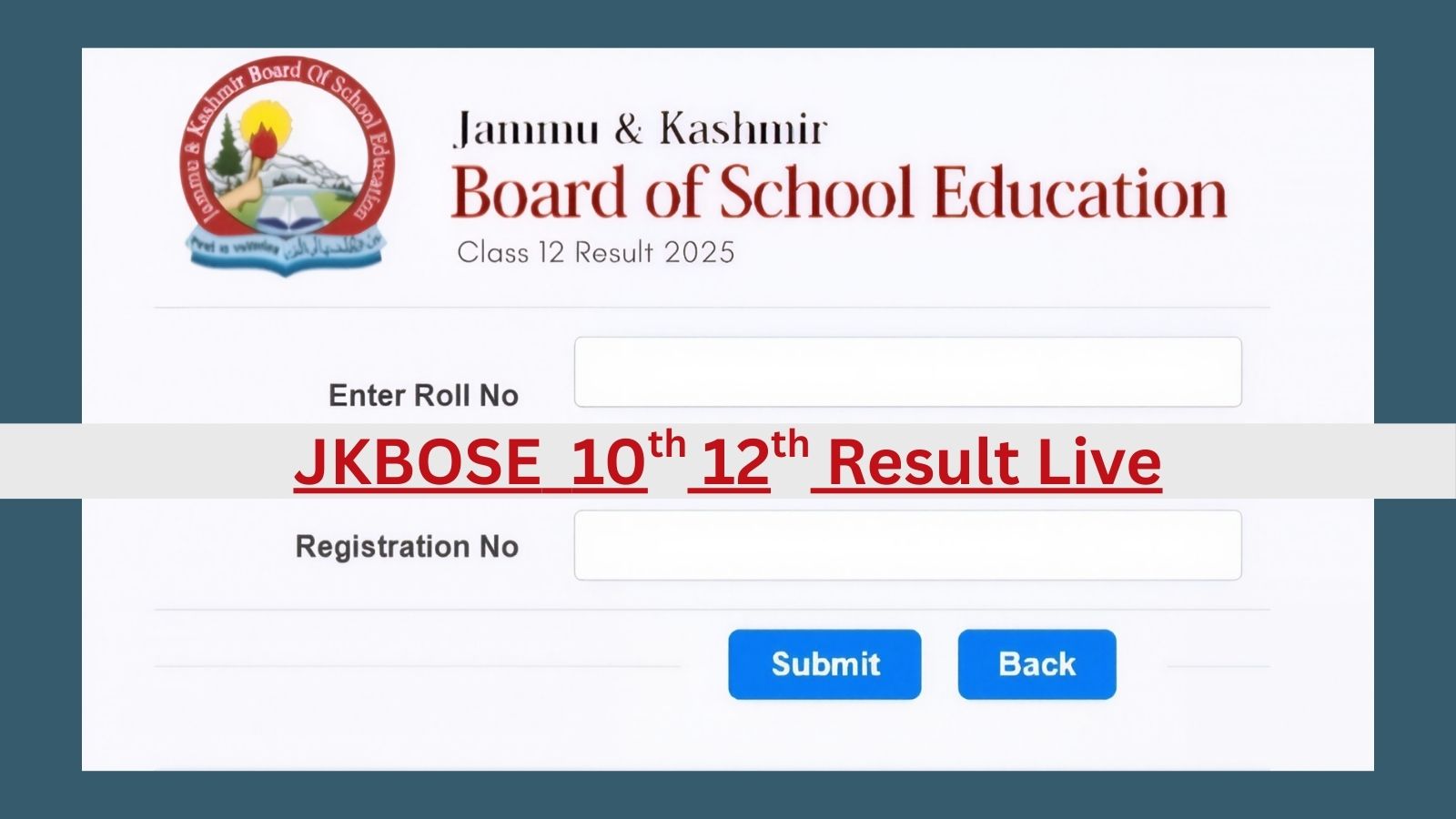 JKBOSE Class 10th, 12th result 2025 Live Updates: Website to check class 12 results; pass percentage for class 10