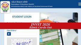 JNVST Admit Card 2026 download link on official portal