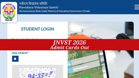 JNVST Admit Card 2026 download link on official portal
