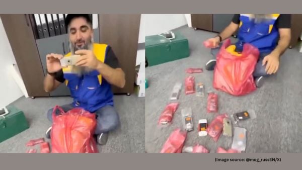 The men share in the video that both the sender and receiver were based in Tripoli, just a few kilometres apart