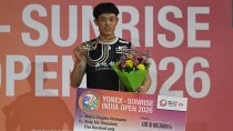 India Open 2026 men's singles winner Lin Chun-Yi of Chinese Taipei. (PHOTO: BAI)