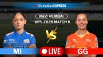 WPL 2026, MI vs GG Live Score: Mumbai Indians face Gujarat Giants in Match No. 6.